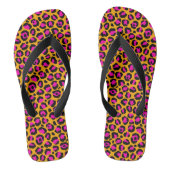 Teenslippers voor roze en oranje cheetah (Voetbed)