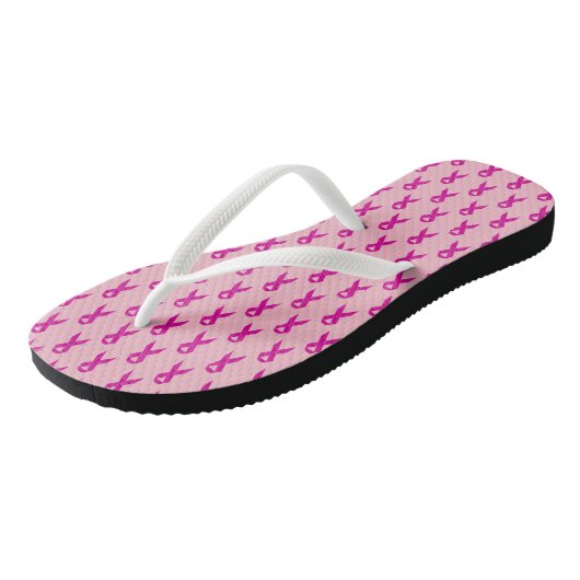 Teenslippers voor roze lint-borstkanker (Schuin)