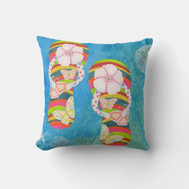 Teenslippers voor vlinders kussen (Voorkant)