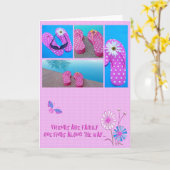 Teenslippers voor vrienden kaart (Gele Bloem)