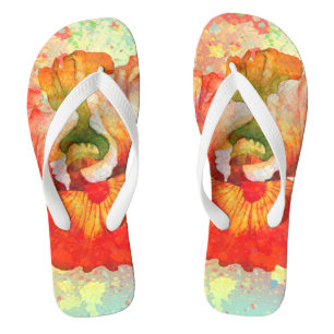 Teenslippers voor vrouwen met orchidee