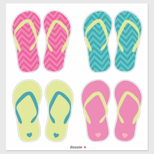 Teenslippers voor zomerschoenen sticker (Vel)