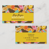 Teenslippers voor zomervakantie en vun kleurrijk s visitekaartje (Voorkant / Achterkant)