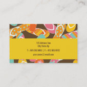 Teenslippers voor zomervakantie en vun kleurrijk s visitekaartje (Achterkant)