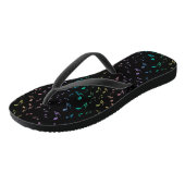 Teenslippers voor zwarte en regenboog Muzieknoten (Schuin)