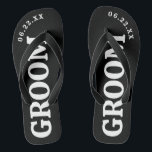 Teenslippers voor zwarte en witte bruinbruidjes<br><div class="desc">Deze teenslippers zijn perfect voor de weldra te worden Groom! Pas aan met je trouwdatum.</div>