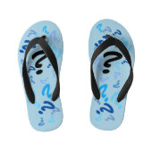 Teenslippers - Vragenmerken in blauw (Voetbed)