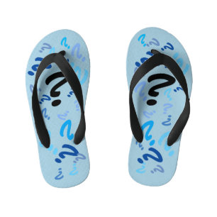 Teenslippers - Vragenmerken in blauw