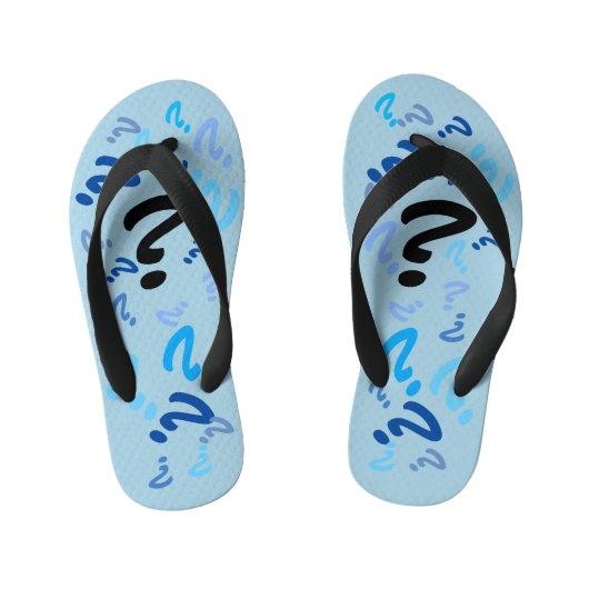 Teenslippers - Vragenmerken in blauw (Voetbed)