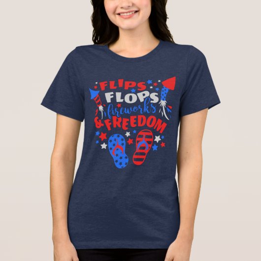 TEENSLIPPERS VUURWERK & FREEDOM Firecrackers Tri-Blend Shirt (Voorkant)