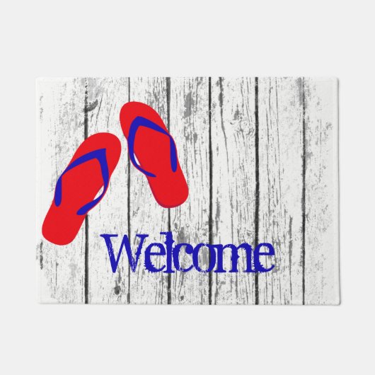 teenslippers Weathered Jouw tekst Deurmat (Voorkant)