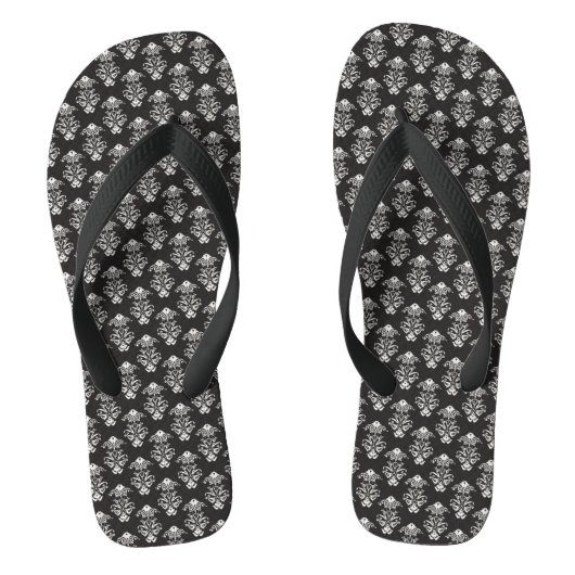 Teenslippers/White Damask Teenslippers (Voetbed)