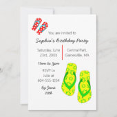 Teenslippers zomervakantiefeest kaart (Voorkant)
