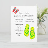 Teenslippers zomervakantiefeest kaart (Staand voorkant)