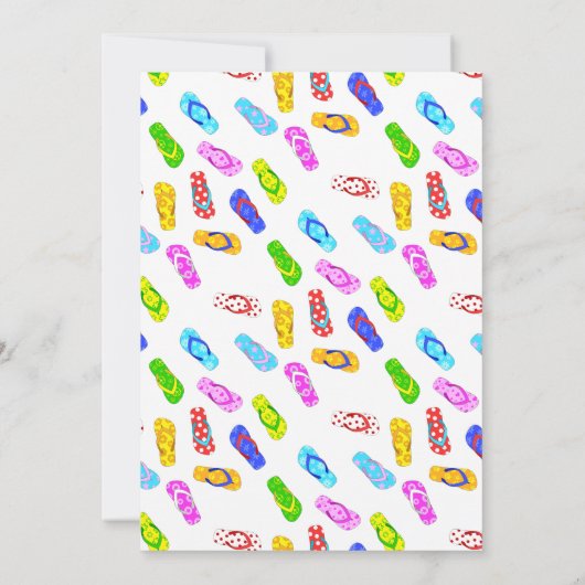 Teenslippers zomervakantiefeest kaart (Achterkant)