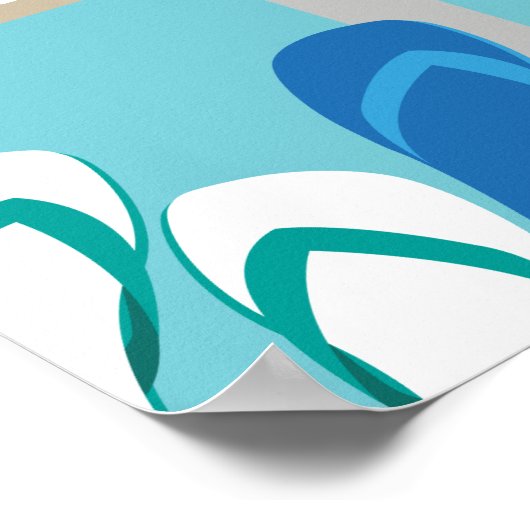 Teenslippers Zone Aqua Weddenschap Poster (Hoek)