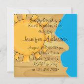 Teenslippers zonnebril strand verjaardagsfeestje kaart (Achterkant)