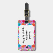 Teenslippers Zonnebrillen Beachball Paars Bagagelabel (Voorkant verticaal)