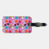 Teenslippers Zonnebrillen Beachball Paars Bagagelabel (Achterkant horizontaal)