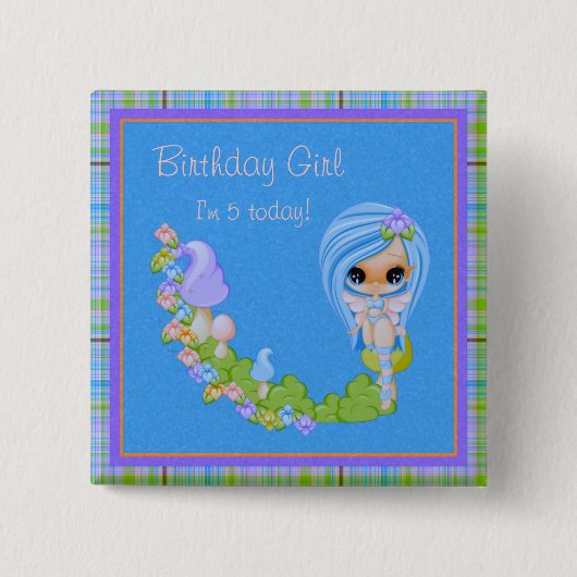 Teensy Fae Cute Faery Vierkante Button 5,1 Cm (Voorkant)