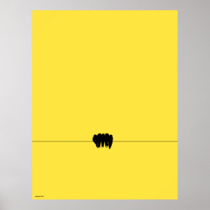 Teeny art poster gele grafische vogels op draad