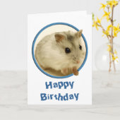 Teeny Hamster Verjaardag Kaart (Gele Bloem)