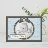 Teeny Toes BLU-aankondigingskaart Aankondiging (Staand voorkant)