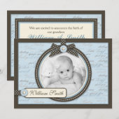 Teeny Toes BLU-aankondigingskaart Aankondiging (Voorkant / Achterkant)