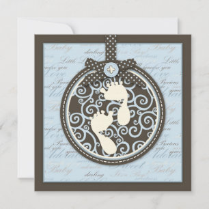 Teeny Toes BLU Invitation Square Kaart