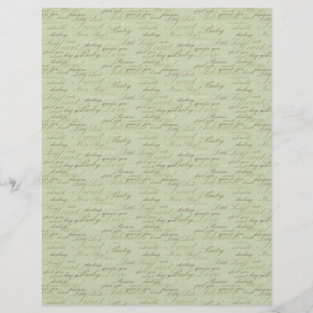 Teeny Toes GRN Dual Sided Scrapbook Paper (Voorkant)