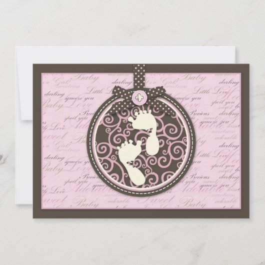 Teeny Toes PNK-uitnodiging Kaart (Voorkant)