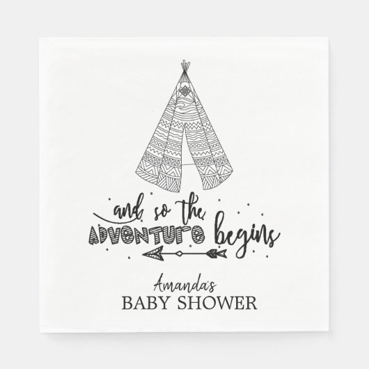 Teepee Adventure begint met het Baby showers van p Servet (Voorkant)
