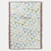 Teepee Aqua Green en Grey Moon Clouds Lodge Boys Deken (Voorkant Verticaal)