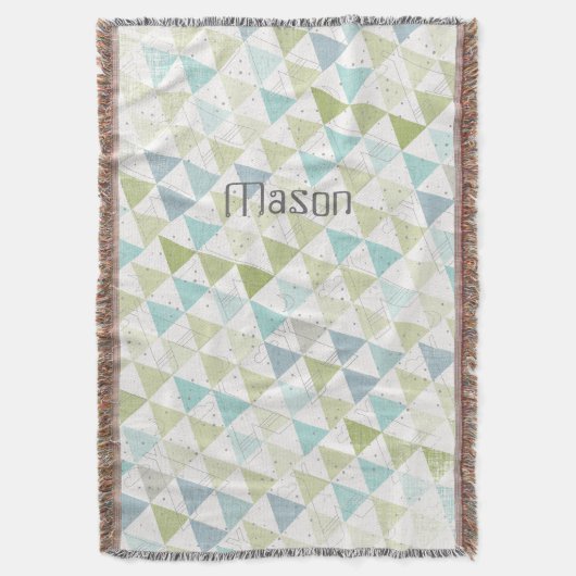 Teepee Aqua Green en Grey Moon Clouds Lodge Boys Deken (Voorkant Verticaal)