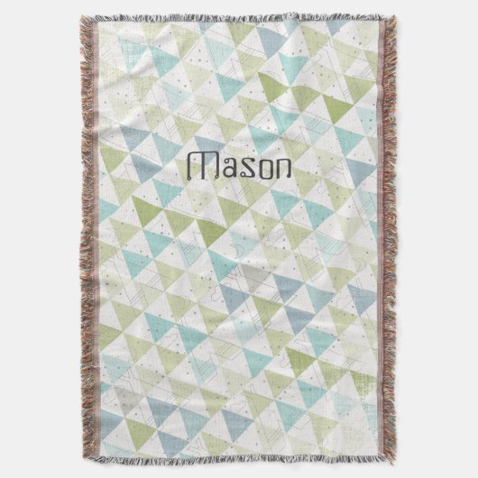 Teepee Aqua Green en Grey Moon Clouds Lodge Boys Deken (Voorkant Verticaal)