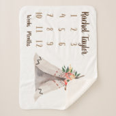 Teepee Boho Maandelijkse Mijlpaal Sherpa Deken (Voorkant)