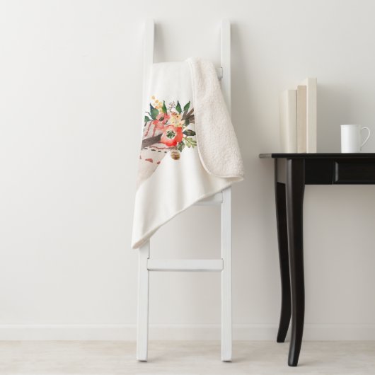 Teepee Boho Maandelijkse Mijlpaal Sherpa Deken (In situ)