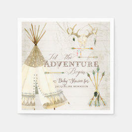 Teepee Boho Tribal Deer Antler Boy Baby shower Servet