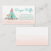 Teepee Diaper Raffle Tickets Informatiekaartje (Voorkant / Achterkant)