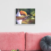 TeePee door de rivier Canvas Afdruk (Insitu (Woonkamer))