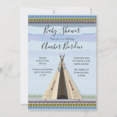 TeePee Dreamweaver Tribal Theme Boy Baby shower Kaart (Voorkant)