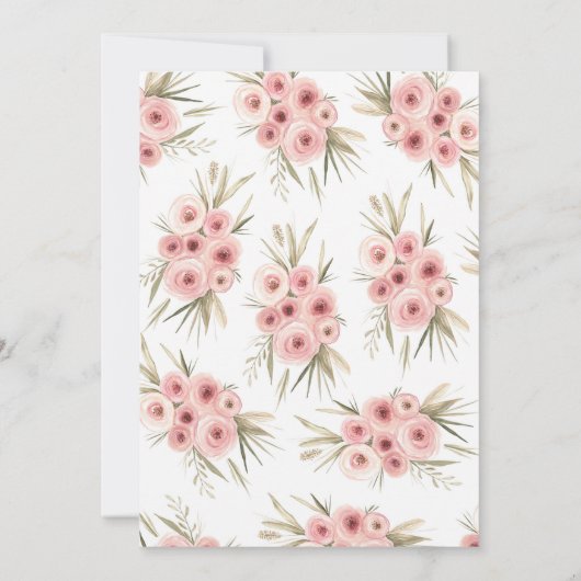 TeePee Fox Tribal Baby Girl Douche Uitnodigingen (Achterkant)