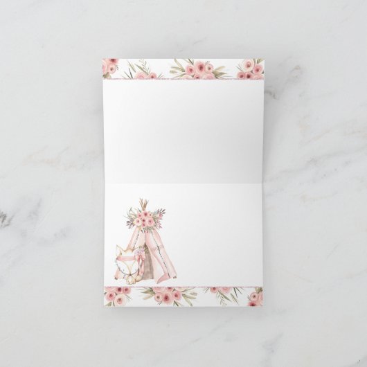 TeePee Fox Tribal Baby shower Dank u kaarten (Binnen)