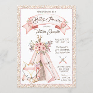 teePee Fox Tribal Baby Shower-uitvindingen Kaart