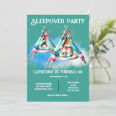 Teepee glamping sleepover sluimerpartij kinder ple kaart (Staand voorkant)