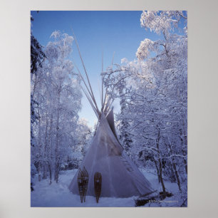Teepee in de winter poster