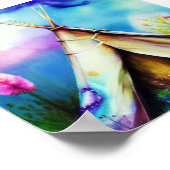 Teepee inkt en water kunst poster (Hoek)