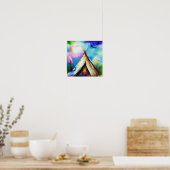 Teepee inkt en water kunst poster (Keuken)