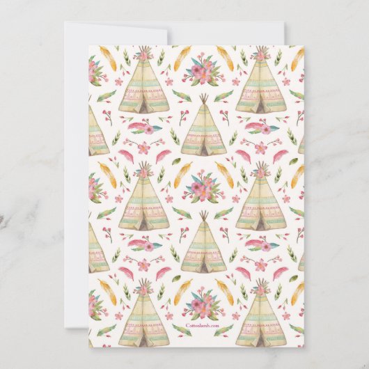 Teepee-logeerpartij Kaart (Achterkant)