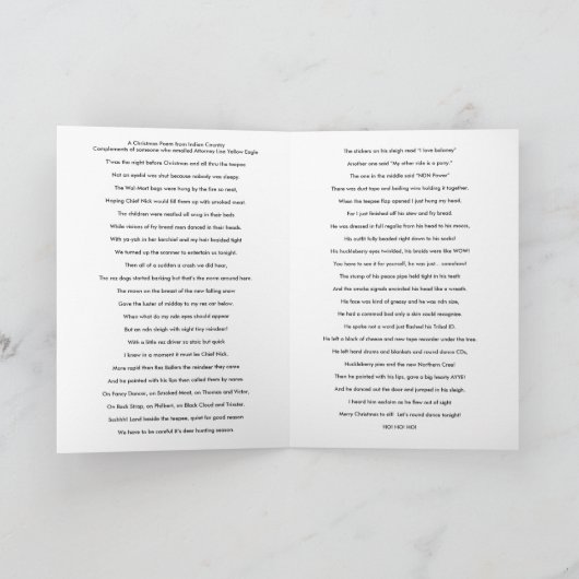 TeePee Merry Christmas Kaart (Binnen)